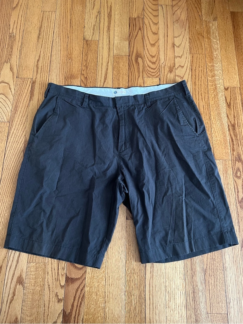 J. Crew Men's Dark Grey Flat-Front Shorts Size 38 Casual Minimalist